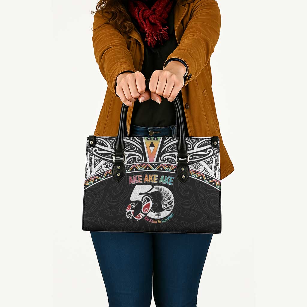50 Years Kia Kaha Te Reo Maori Leather Bag Ake Ake Ake! - Polynesian Pride