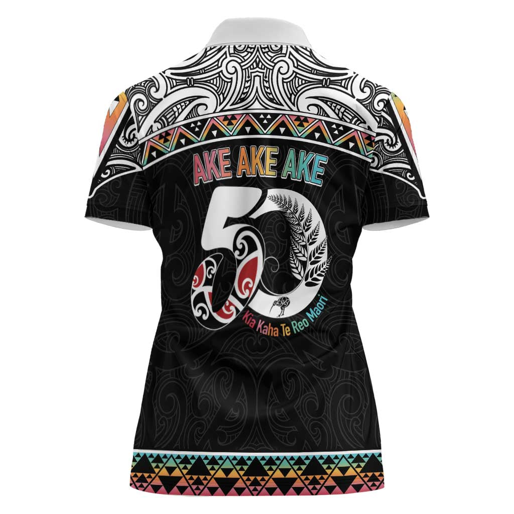 50 Years Kia Kaha Te Reo Maori Women Polo Shirt Ake Ake Ake! - Polynesian Pride