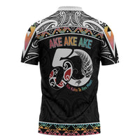 50 Years Kia Kaha Te Reo Maori Zipper Polo Shirt Ake Ake Ake! - Polynesian Pride