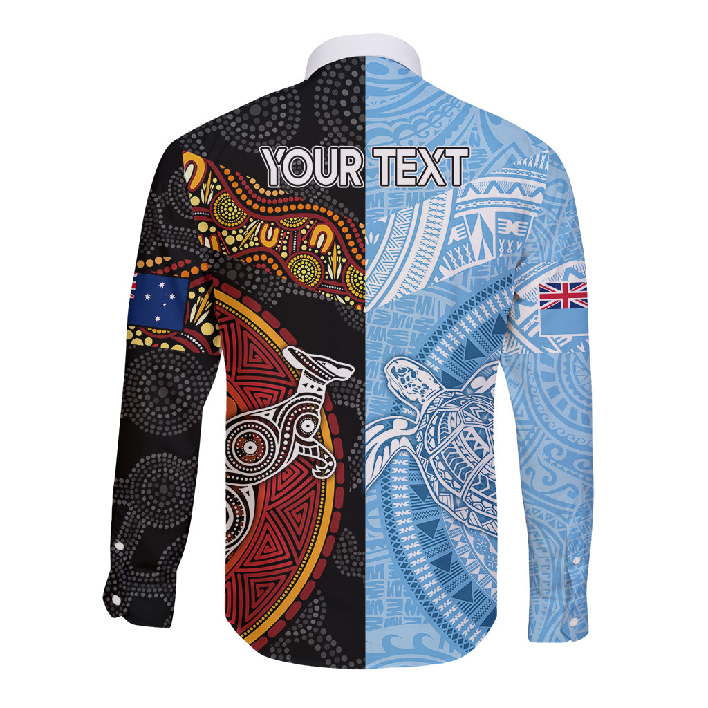 personalised-fiji-and-australia-long-sleeve-button-shirt-masi-patterns-mix-aboriginal-art