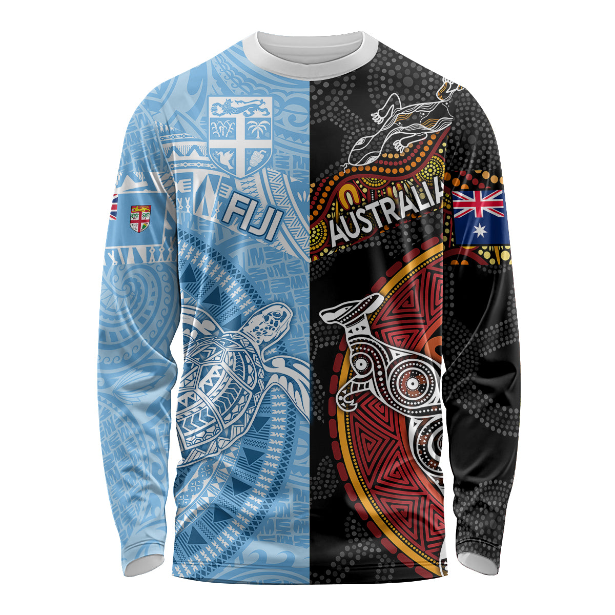 personalised-fiji-and-australia-long-sleeve-shirt-masi-patterns-mix-aboriginal-art