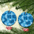 Vintage Hawaiian Quilt Patches Mix Hibiscus Ceramic Ornament Blue LT7 Circle Blue - Polynesian Pride
