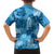 Hawaii Tapa Family Matching Puletasi Dress and Hawaiian Shirt Hibiscus Mix Hawaiian Quilt Patches - Blue LT7 - Polynesian Pride