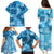 Hawaii Tapa Family Matching Puletasi Dress and Hawaiian Shirt Hibiscus Mix Hawaiian Quilt Patches - Blue LT7 - Polynesian Pride