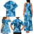 Hawaii Tapa Family Matching Tank Maxi Dress and Hawaiian Shirt Hibiscus Mix Hawaiian Quilt Patches - Blue LT7 - Polynesian Pride