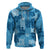 Hawaii Tapa Hoodie Hibiscus Mix Hawaiian Quilt Patches - Blue LT7 Pullover Hoodie Blue - Polynesian Pride