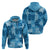 Hawaii Tapa Hoodie Hibiscus Mix Hawaiian Quilt Patches - Blue LT7 - Polynesian Pride