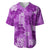 Hawaii Tapa Baseball Jersey Hibiscus Mix Hawaiian Quilt Patches - Violet LT7 Violet - Polynesian Pride