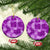 Vintage Hawaiian Quilt Patches Mix Hibiscus Ceramic Ornament Violet LT7 Circle Violet - Polynesian Pride