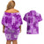 Hawaii Tapa Couples Matching Off Shoulder Short Dress and Hawaiian Shirt Hibiscus Mix Hawaiian Quilt Patches - Violet LT7 - Polynesian Pride