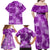 Hawaii Tapa Family Matching Off Shoulder Maxi Dress and Hawaiian Shirt Hibiscus Mix Hawaiian Quilt Patches - Violet LT7 - Polynesian Pride