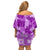 Hawaii Tapa Family Matching Off Shoulder Short Dress and Hawaiian Shirt Hibiscus Mix Hawaiian Quilt Patches - Violet LT7 - Polynesian Pride