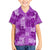 Hawaii Tapa Family Matching Puletasi Dress and Hawaiian Shirt Hibiscus Mix Hawaiian Quilt Patches - Violet LT7 Son's Shirt Violet - Polynesian Pride