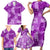 Hawaii Tapa Family Matching Short Sleeve Bodycon Dress and Hawaiian Shirt Hibiscus Mix Hawaiian Quilt Patches - Violet LT7 - Polynesian Pride