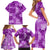 Hawaii Tapa Family Matching Short Sleeve Bodycon Dress and Hawaiian Shirt Hibiscus Mix Hawaiian Quilt Patches - Violet LT7 - Polynesian Pride