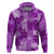 Hawaii Tapa Hoodie Hibiscus Mix Hawaiian Quilt Patches - Violet LT7 Pullover Hoodie Violet - Polynesian Pride