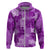 Hawaii Tapa Hoodie Hibiscus Mix Hawaiian Quilt Patches - Violet LT7 Zip Hoodie Violet - Polynesian Pride