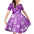 Hawaii Tapa Kid Short Sleeve Dress Hibiscus Mix Hawaiian Quilt Patches - Violet LT7 KID Violet - Polynesian Pride