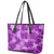 Hawaii Tapa Leather Tote Bag Hibiscus Mix Hawaiian Quilt Patches - Violet LT7 - Polynesian Pride