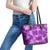 Hawaii Tapa Leather Tote Bag Hibiscus Mix Hawaiian Quilt Patches - Violet LT7 - Polynesian Pride