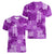 Hawaii Tapa Women V Neck T Shirt Hibiscus Mix Hawaiian Quilt Patches - Violet LT7 - Polynesian Pride