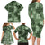 Hawaii Tapa Family Matching Long Sleeve Bodycon Dress and Hawaiian Shirt Hibiscus Mix Hawaiian Quilt Patches - Sage Green LT7 - Polynesian Pride