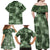 Hawaii Tapa Family Matching Off Shoulder Maxi Dress and Hawaiian Shirt Hibiscus Mix Hawaiian Quilt Patches - Sage Green LT7 - Polynesian Pride