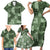 Hawaii Tapa Family Matching Short Sleeve Bodycon Dress and Hawaiian Shirt Hibiscus Mix Hawaiian Quilt Patches - Sage Green LT7 - Polynesian Pride