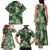 Hawaii Tapa Family Matching Tank Maxi Dress and Hawaiian Shirt Hibiscus Mix Hawaiian Quilt Patches - Sage Green LT7 - Polynesian Pride