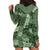 Hawaii Tapa Hoodie Dress Hibiscus Mix Hawaiian Quilt Patches - Sage Green LT7 - Polynesian Pride