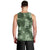 Hawaii Tapa Men Tank Top Hibiscus Mix Hawaiian Quilt Patches - Sage Green LT7 - Polynesian Pride