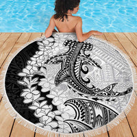 Polynesian Plumeria Lei Beach Blanket with Hammerhead Shark LT7 - Polynesian Pride