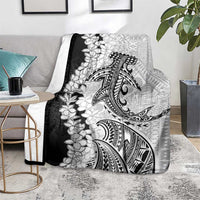 Polynesian Plumeria Lei Blanket with Hammerhead Shark LT7 - Polynesian Pride
