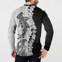 Polynesian Plumeria Lei Button Sweatshirt with Hammerhead Shark LT7 - Polynesian Pride