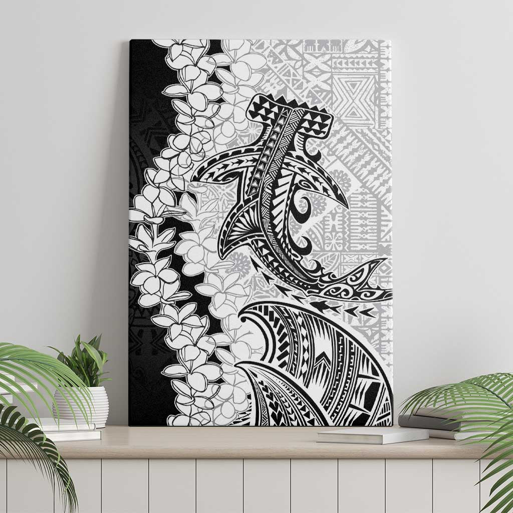 Polynesian Plumeria Lei Canvas Wall Art with Hammerhead Shark LT7 - Polynesian Pride