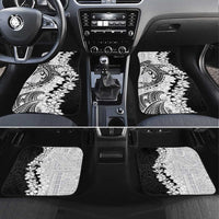 Polynesian Plumeria Lei Car Mats with Hammerhead Shark LT7 Set 4pcs Black - Polynesian Pride