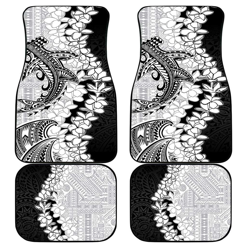 Polynesian Plumeria Lei Car Mats with Hammerhead Shark LT7 - Polynesian Pride