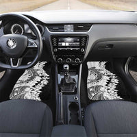 Polynesian Plumeria Lei Car Mats with Hammerhead Shark LT7 Set 2pcs - Front Black - Polynesian Pride