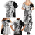 Polynesian Plumeria Lei Family Matching Summer Maxi Dress and Hawaiian Shirt with Hammerhead Shark