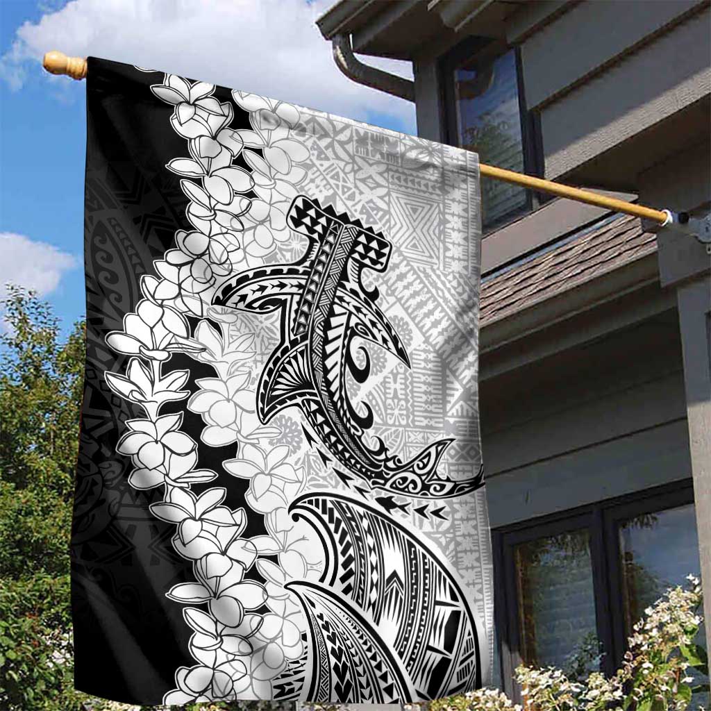 Polynesian Plumeria Lei Garden Flag with Hammerhead Shark LT7 - Polynesian Pride