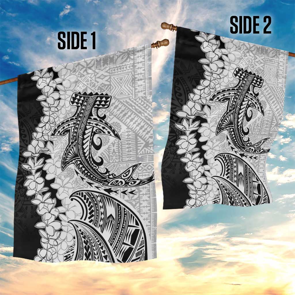Polynesian Plumeria Lei Garden Flag with Hammerhead Shark LT7 - Polynesian Pride