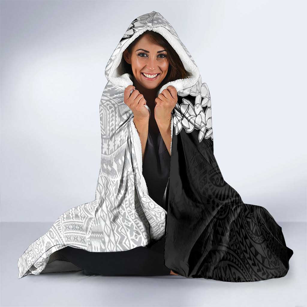 Polynesian Plumeria Lei Hooded Blanket with Hammerhead Shark LT7 - Polynesian Pride