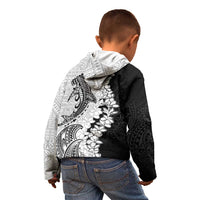 Polynesian Plumeria Lei Kid Hoodie with Hammerhead Shark