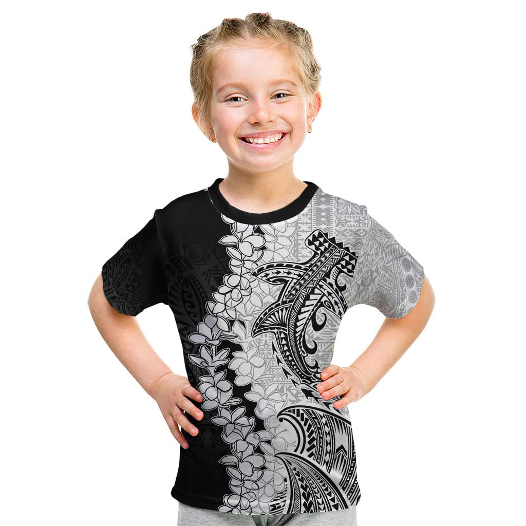 Polynesian Plumeria Lei Kid T Shirt with Hammerhead Shark