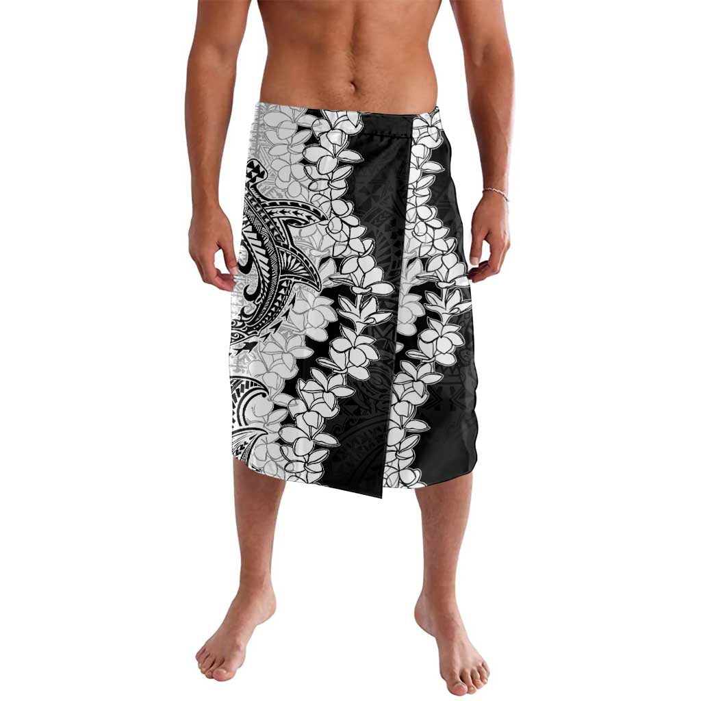 Polynesian Plumeria Lei Lavalava with Hammerhead Shark LT7 Black - Polynesian Pride