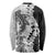 Polynesian Plumeria Lei Long Sleeve Shirt with Hammerhead Shark