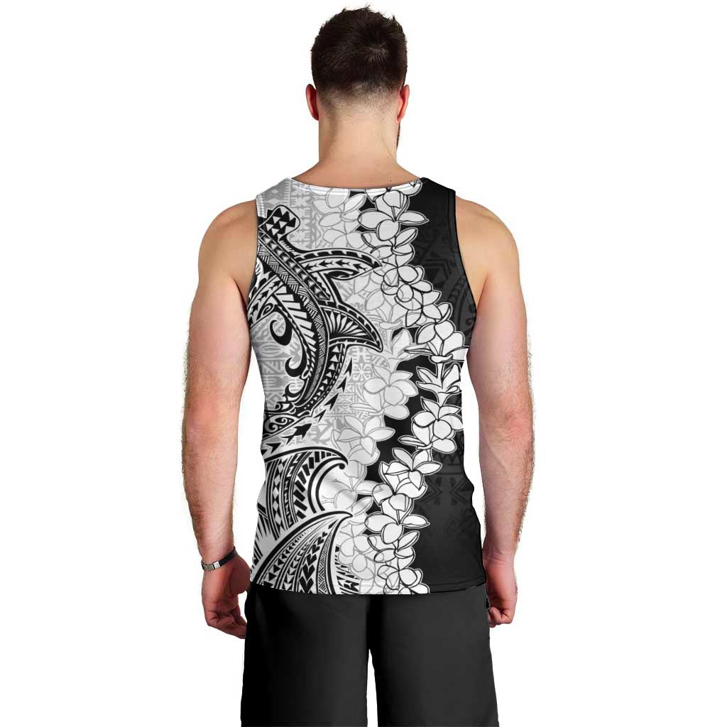 Polynesian Plumeria Lei Men Tank Top with Hammerhead Shark LT7 - Polynesian Pride
