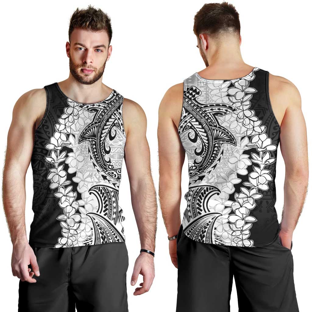 Polynesian Plumeria Lei Men Tank Top with Hammerhead Shark LT7 - Polynesian Pride