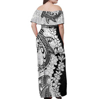 Polynesian Plumeria Lei Off Shoulder Maxi Dress with Hammerhead Shark LT7 - Polynesian Pride