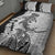 Polynesian Plumeria Lei Quilt Bed Set with Hammerhead Shark